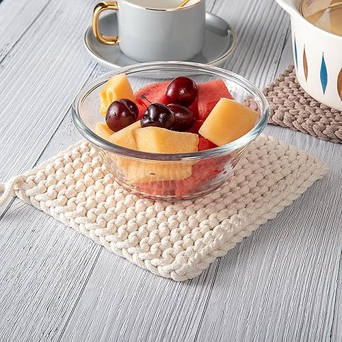 Miniatura 7 de Eiyye Soportes gruesos para ollas de ganchillo, almohadillas calientes hechas a mano, salvamanteles de ganchillo para platos calientes de cocina