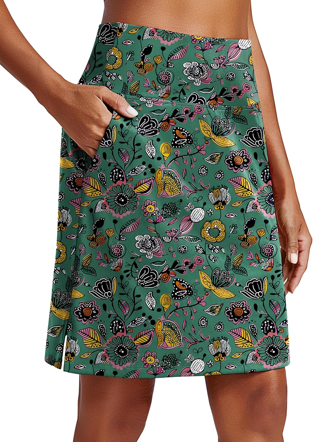 PINSPARK 20" Skorts for Woman Knee Length UPF 50+ Golf Skirts with 3 Pockets High Waisted Athletic Tennis Skort Casual Skirt - Image 2