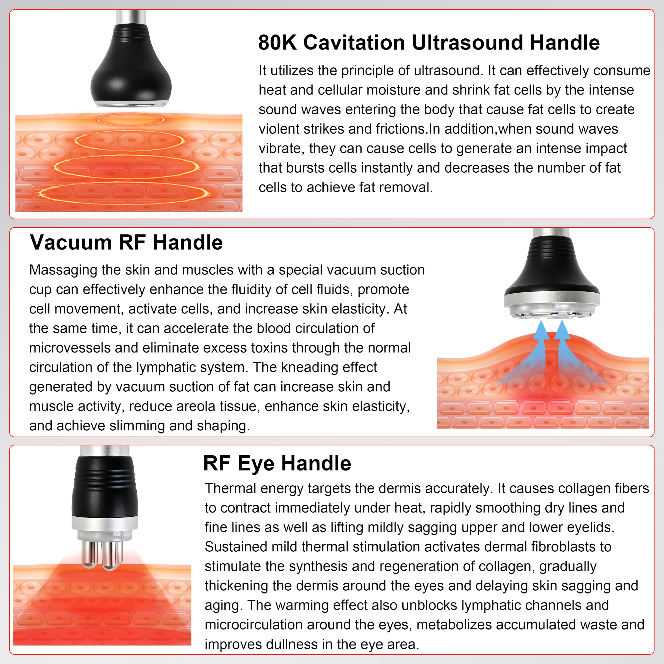 Elitzia 6-in-1 Körperformung, Kavitation, 80 K, Maschine, Fettverbrennung, Vakuum, Radiofrequenz, EMS, Hautstraffung, RF, reduziert Falten, RF, Ultraschall, Kavitationsmaschine, Salon, Spa
