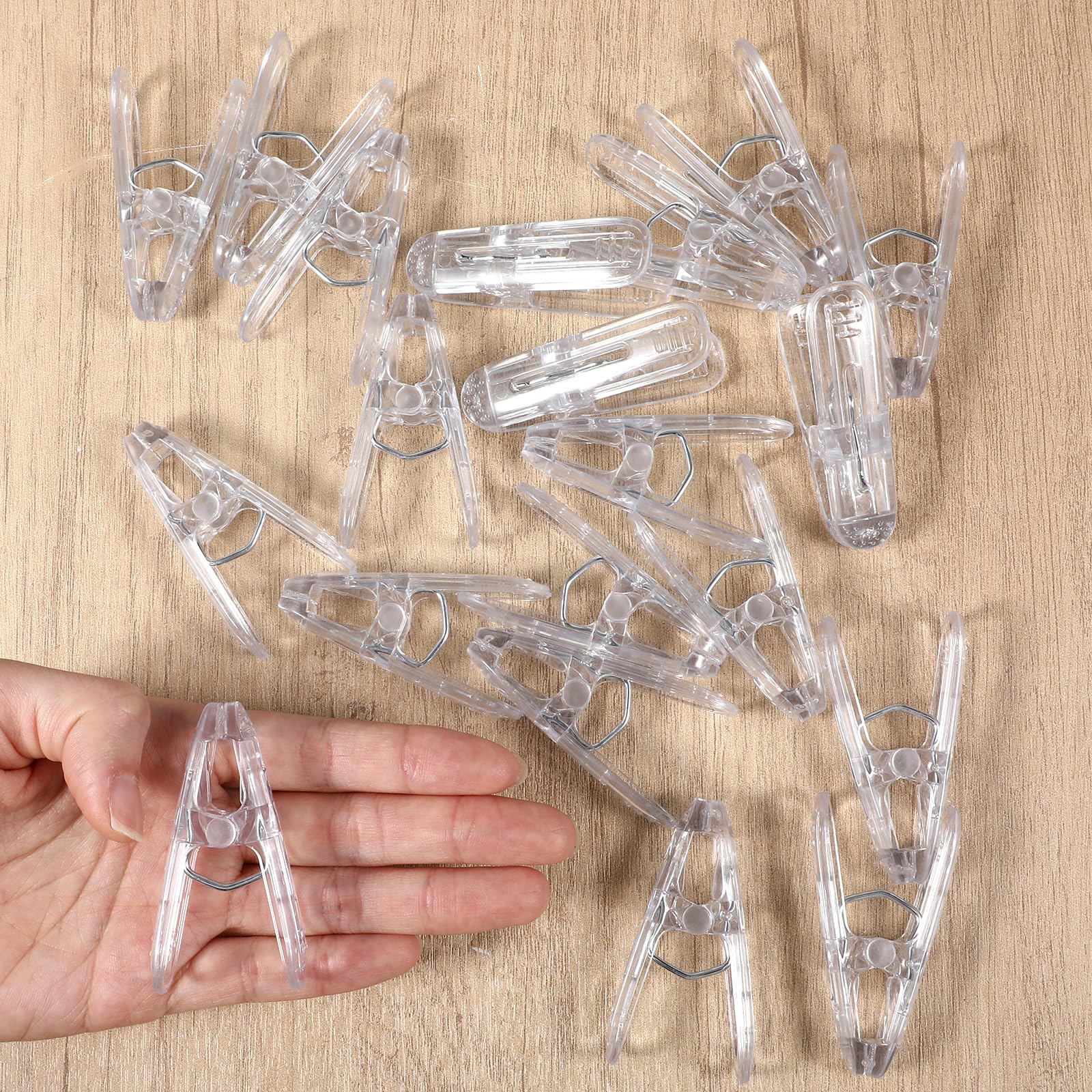 Ymapinc Paquete de 20 clips de arco de globos de plástico transparente, abrazaderas de resorte antideslizantes de 6 cm, abrazaderas de telón de fondo, clips de arco para telón de fondo de cortina y