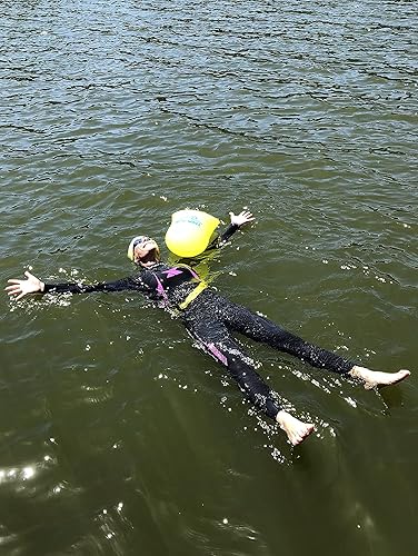 Miniatura 4 de New Wave Swim Buoy para nadadores y triatletas en aguas abiertas, flotador ligero y visible para entrenamiento y carreras seguros, alta visibilidad