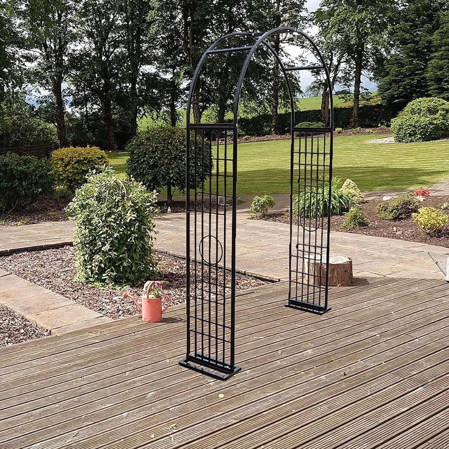 Outdoor Wedding Arch Garden Arch Plant Climbing Garden Flower Rack, Wedding Decoration Metal Tree Rack Arch(2.2 * 2.3m)