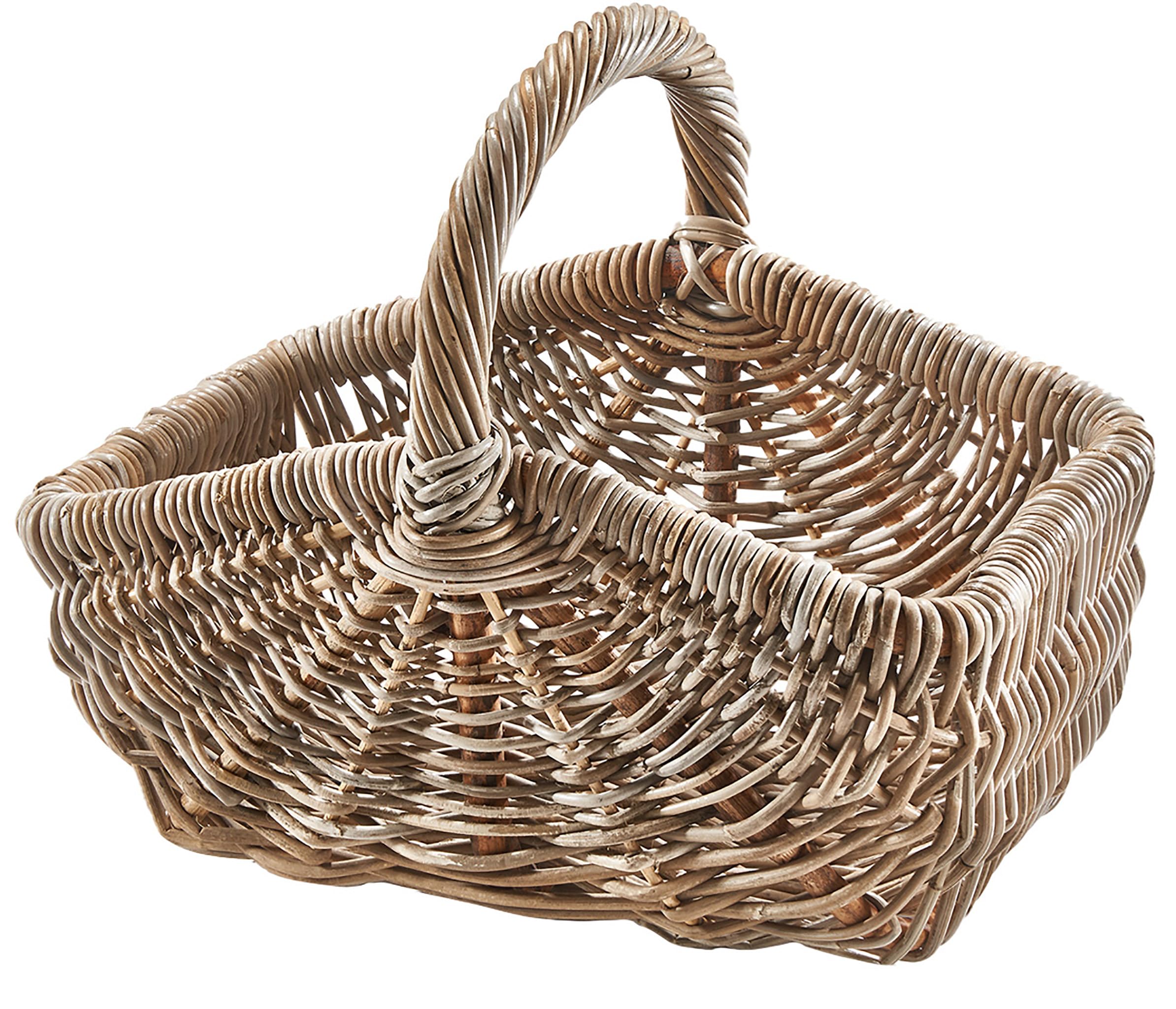 Kobolo Einkaufskorb CLARA aus Rattan in 45x31x39 cm Kubu Grey