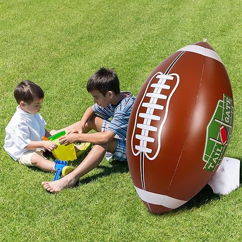 Miniatura 6 de Bencailor 2 piezas de decoración de fiesta de fútbol inflable gigante con juego de camiseta para juego, grandes balones de fútbol inflables para