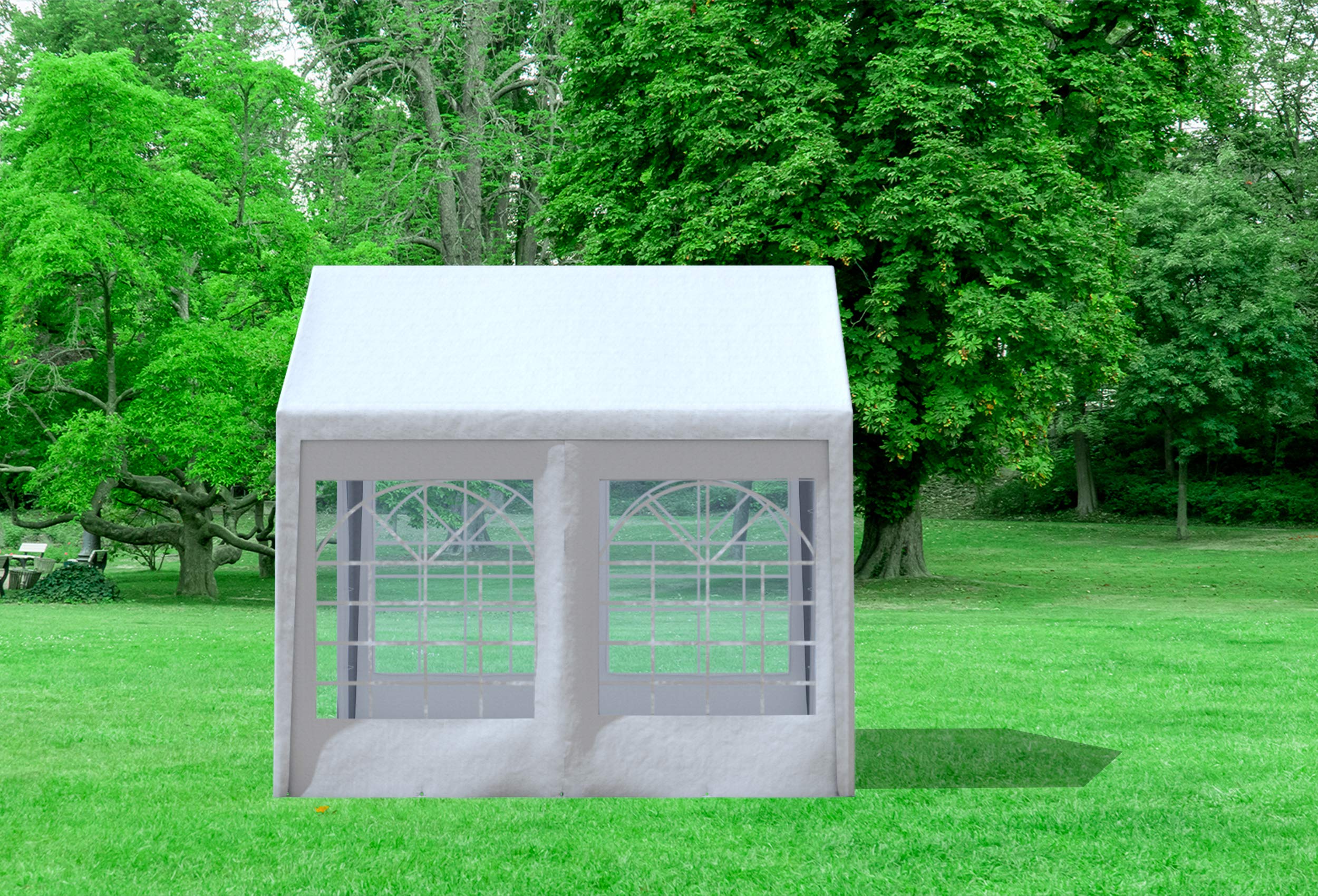 Stabilezelte Partyzelt 3x3 Classic Premium PVC 400 g/m² wasserdicht inkl. Seiten Festzelt Gartenzelt Weiß