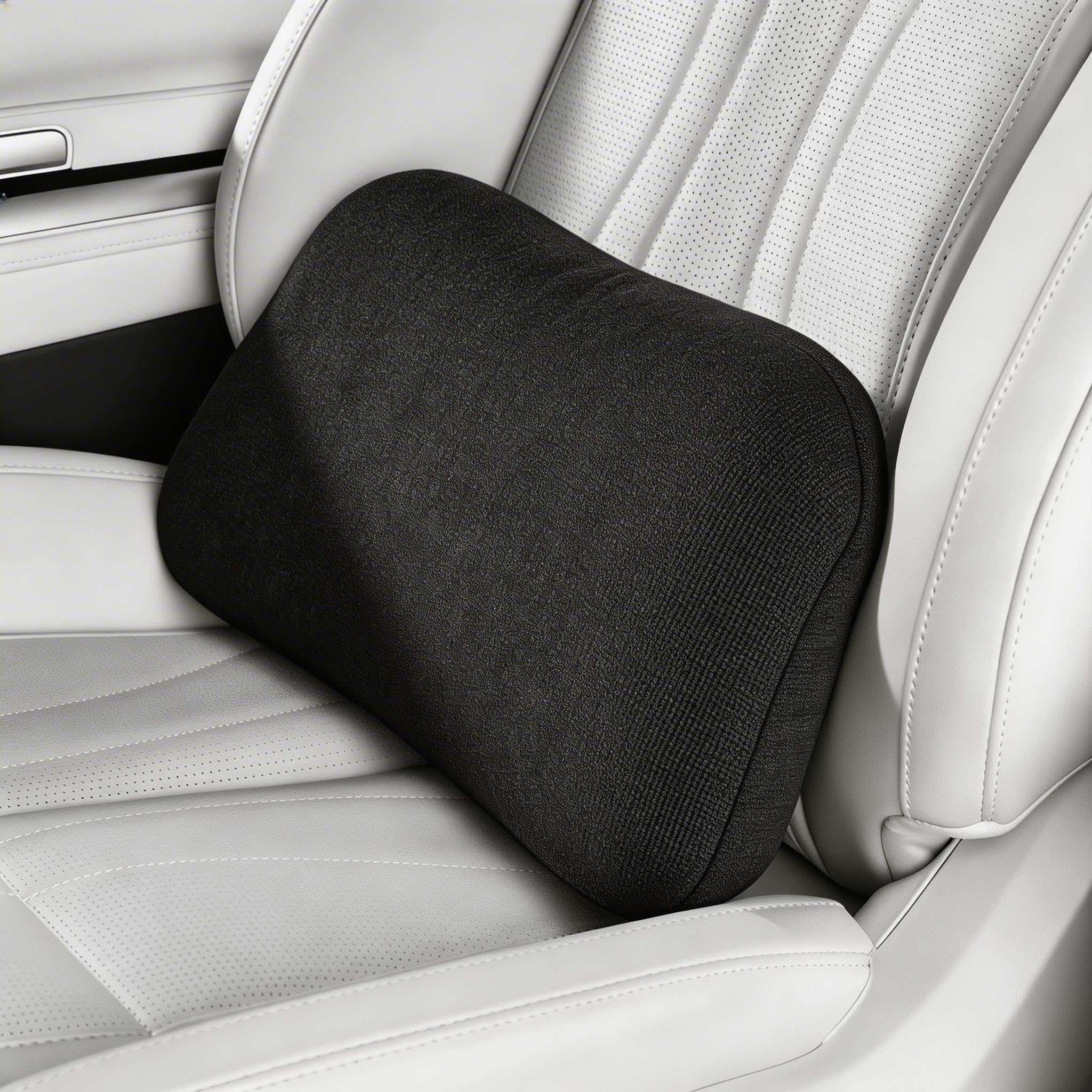 Big Hippo Lumbar Support Pillow for Car & Office Chair - Memory Foam Back Cushion for Lower Back Pain Relief, Ergonomic Back Support with Breathable Cover for Home, Truck, Wheelchair