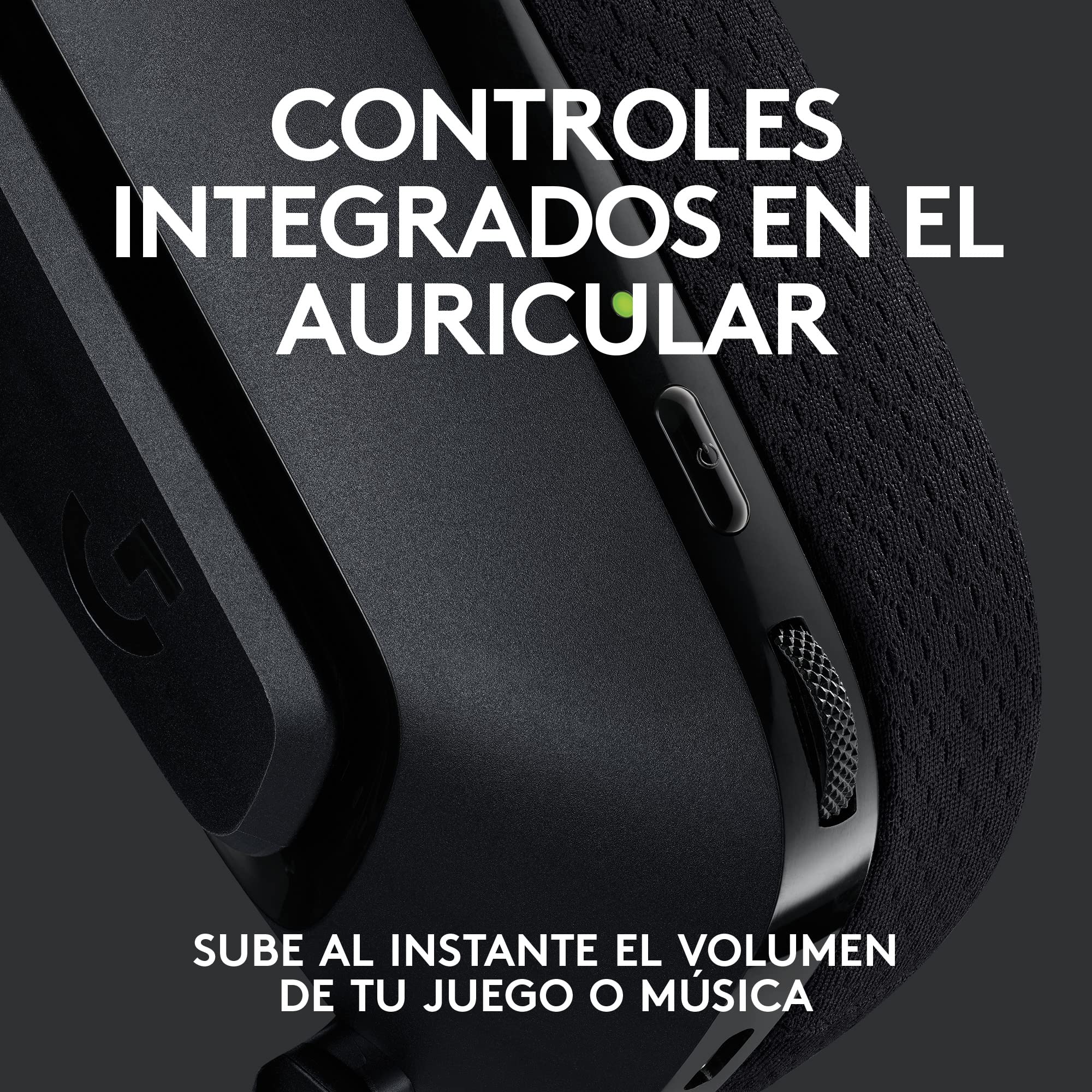 Logitech G535 Lightspeed Auriculares inalámbricos para Gaming con micrófono - Auriculares supraaurales Ligeros, micrófono volteable para silenciar, estéreo, PC, PS4, PS5, Recargables por USB - Negro