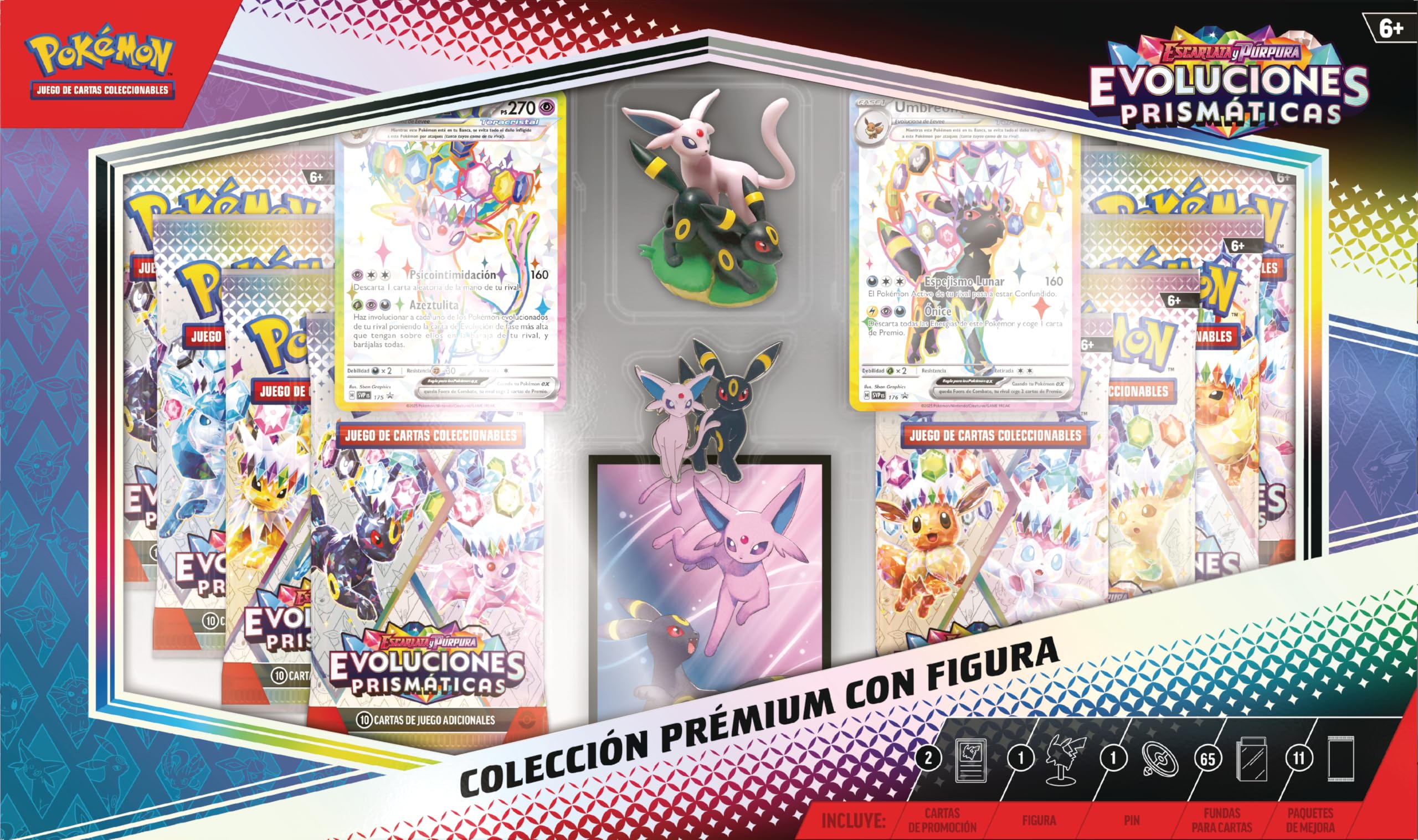 Pokémon: Colección prémium con Figura de Escarlata y Púrpura-Evoluciones Prismáticas de JCC Pokémon