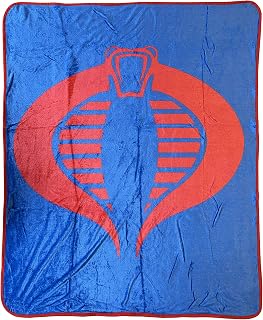 Cobra Symbol Blue 80's Cartoon Printed Throw Blanket