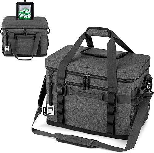 Miniatura 9 de OPUX Bolsa enfriadora, 60 latas, térmica suave y plegable, enfriador portátil a prueba de fugas de lados suaves para camping en la playa con correa