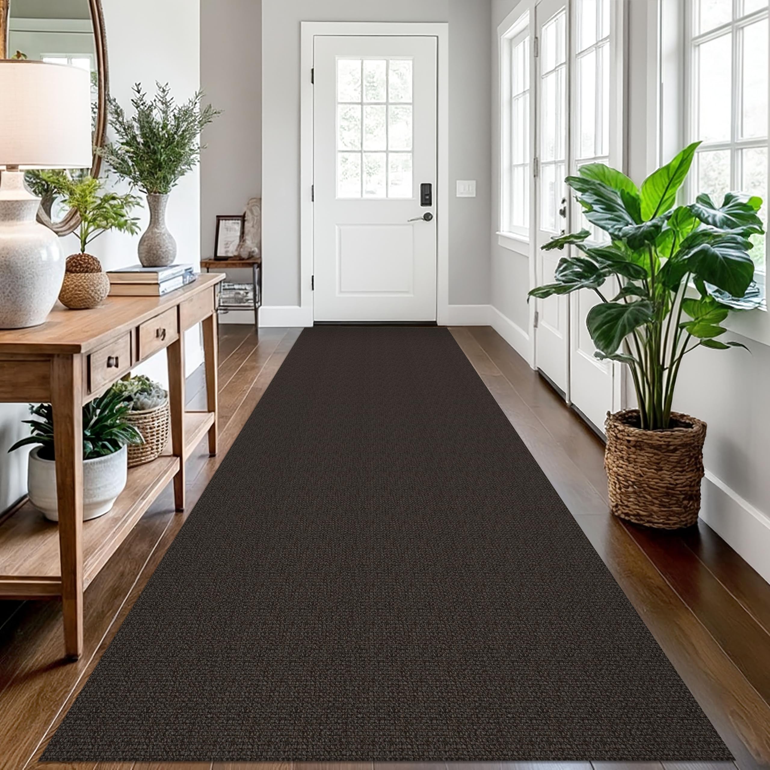 EARTHALL Long Runner Rug 3x12 Ft Washable Runners for Hallways Cotton Non Slip Entryway Runner Braided Kitchen Runner Indoor Outdoor Carpet Runners