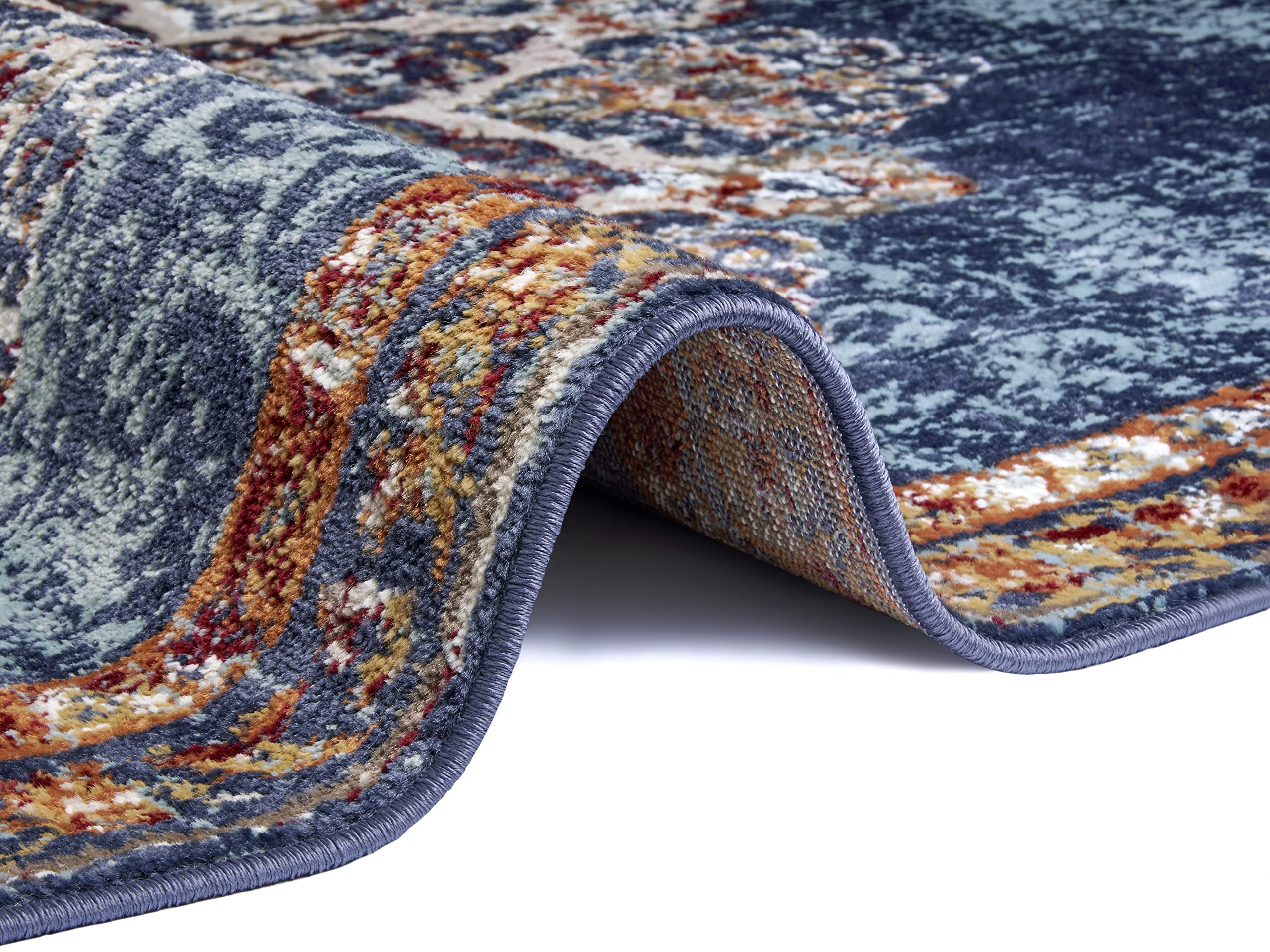 HANSE Home Maderno Tapis Oriental Classique tissé serré avec Ornements - Aspect Vintage - Poils Courts Doux - pour Chambre à Coucher, Salle à Manger, Salon, Couloir - Bleu, 160 x 235 cm
