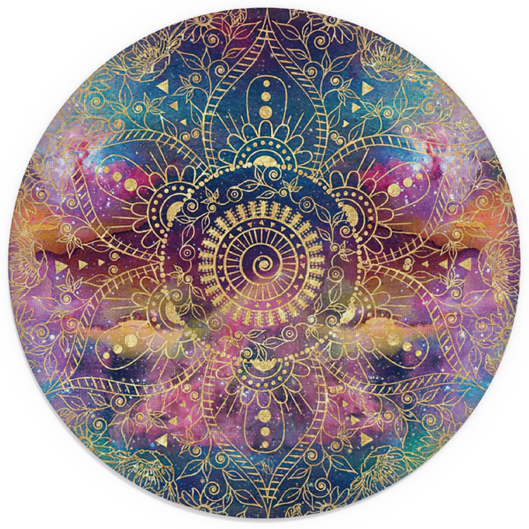 Pretty Round Mandala Small Mouse Pad 7.9x7.9 Inches,Washable Round Cloth Mousepad for Office Laptop Computer,Non-Slip Rubber Base Mouse Pads for