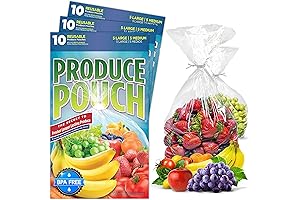 30-Pack Reusable Produce Bags For Refrigerator (15M, 15L)