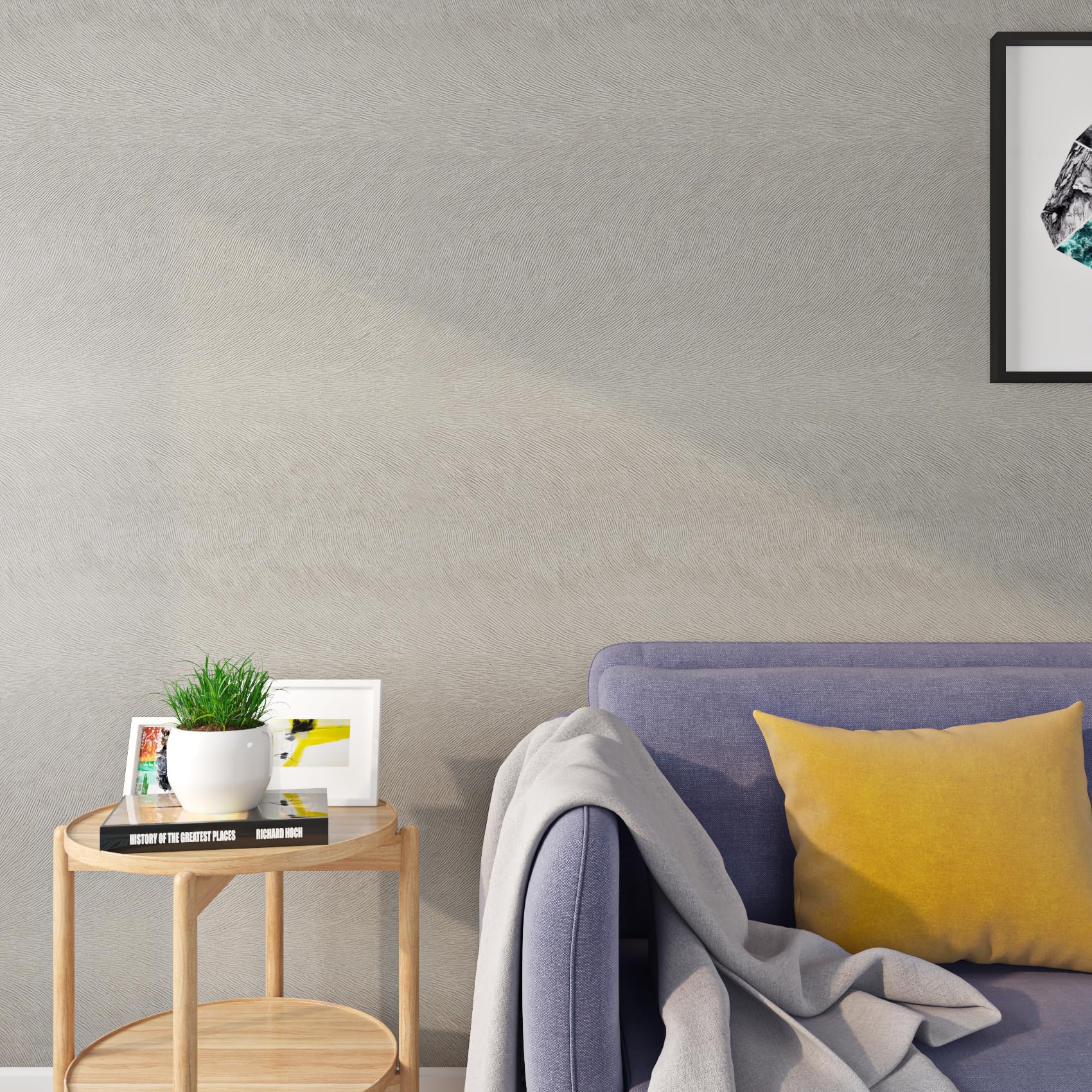 Livelynine Pellicola Adesiva per Mobili Grigia Rilievo Carta Adesiva per Mobili Cucina Armadio Lavabile Carta da Parati Adesiva Muro Camera da Letto Grigio Chiaro Adesivi per Mobili Cassetti 40CMx2M