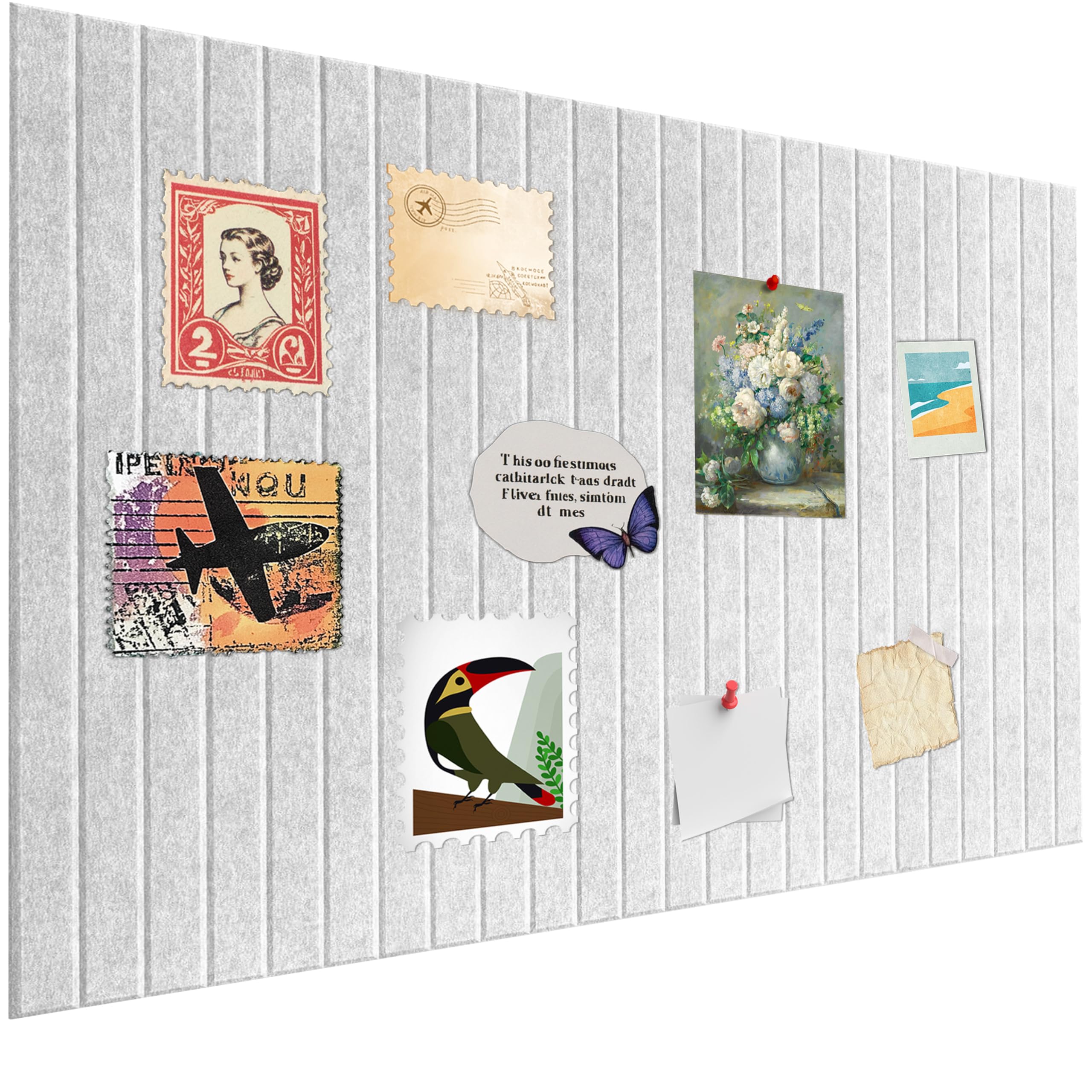 AMIGO Grande plaque en liège de 80 x 60 cm - Tableau d'affichage décoratif,mur en liège fait de feutre -1 cm d'épaisseur -Tableau photo pliable avec ruban adhésif autocollant,Gris clair