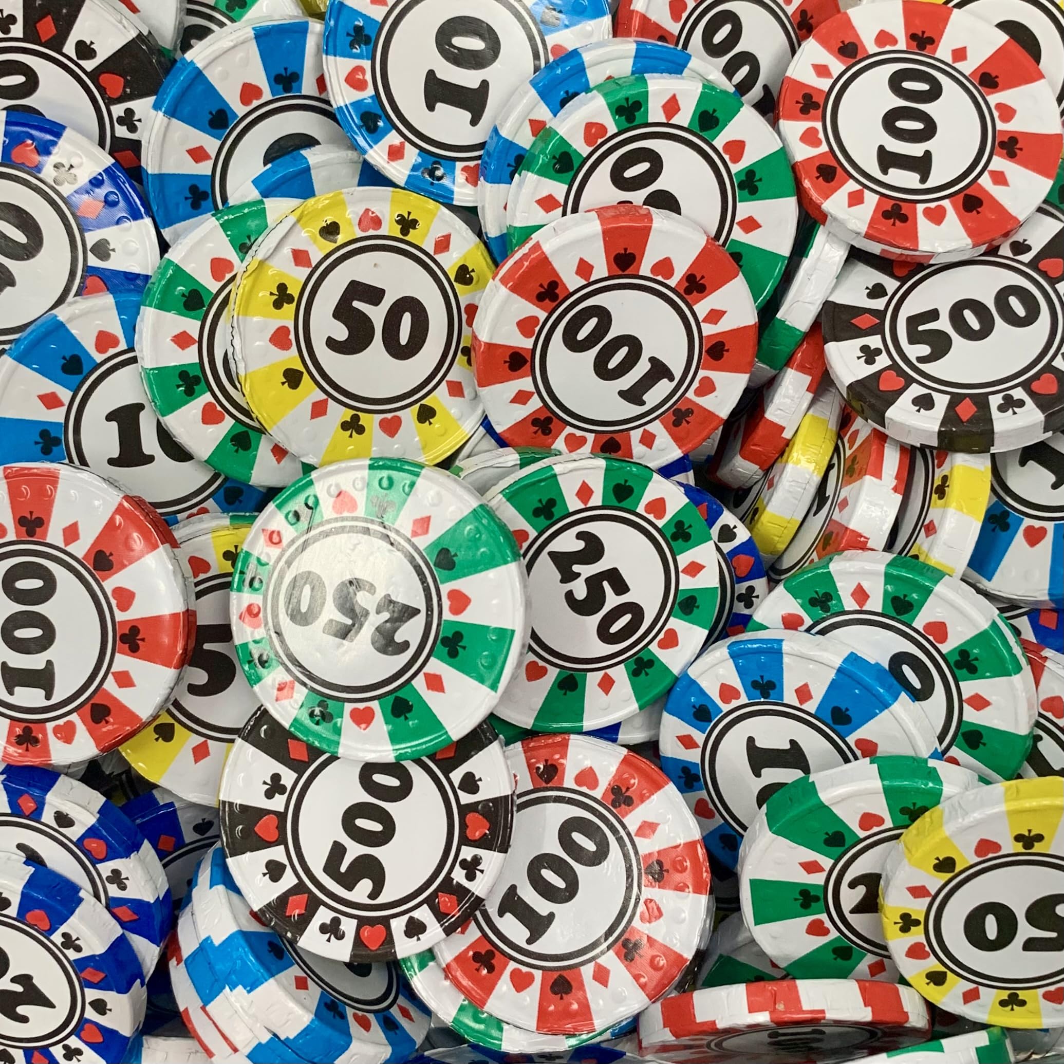 100 Casino Chips Share Bag by The Gourmet Sweet Company