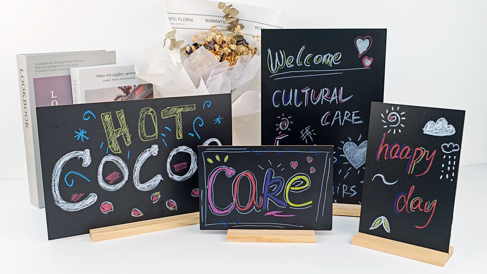 Amazon.com : BOUBONI 2 Packs Chalkboard 8 x 12 Inch Tabletop