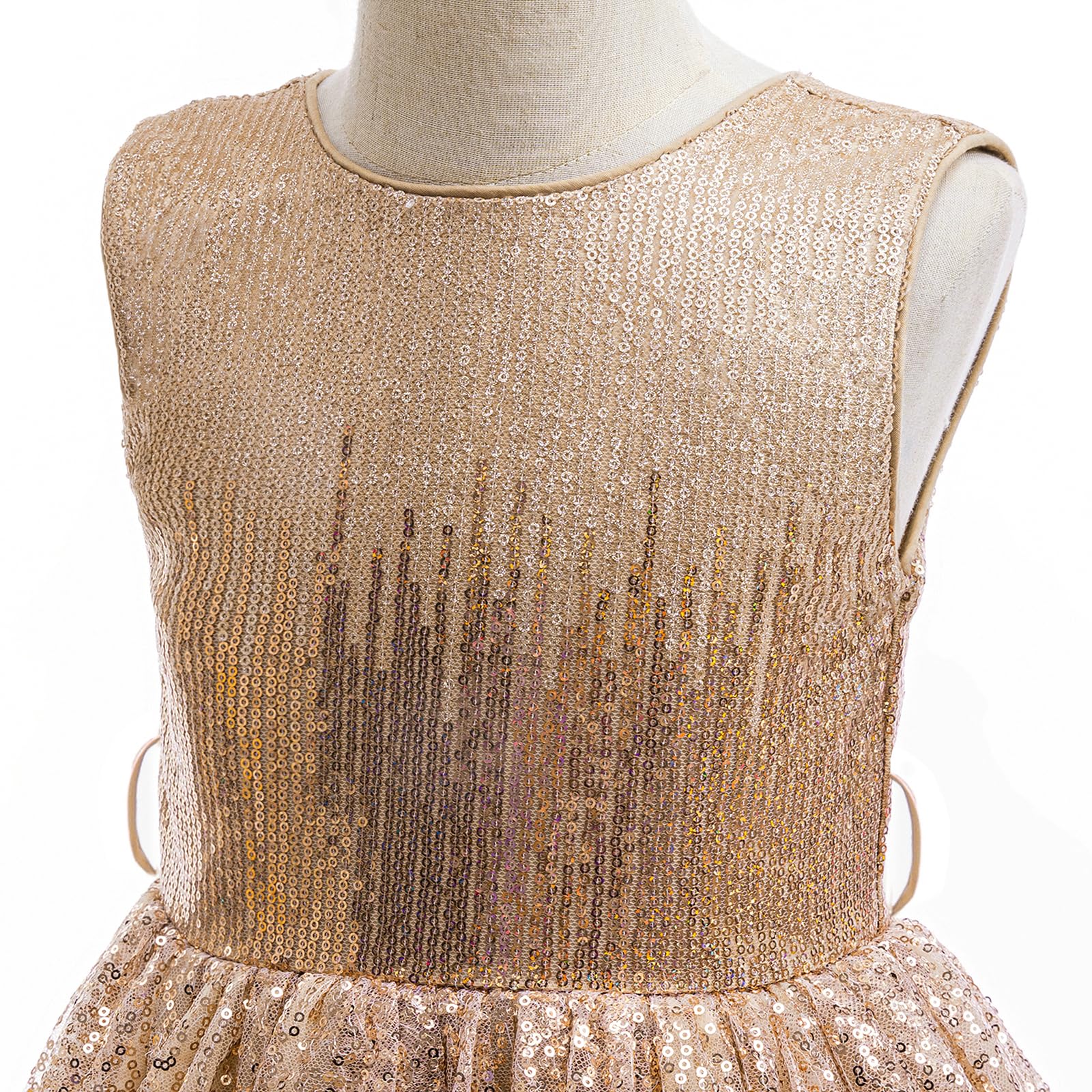 Blumenmädchenkleid mit Pailletten, glitzernd, für Hochzeit, Party, Geburtstag, Kinder, Festzug, Prinzessin, Ballkleid