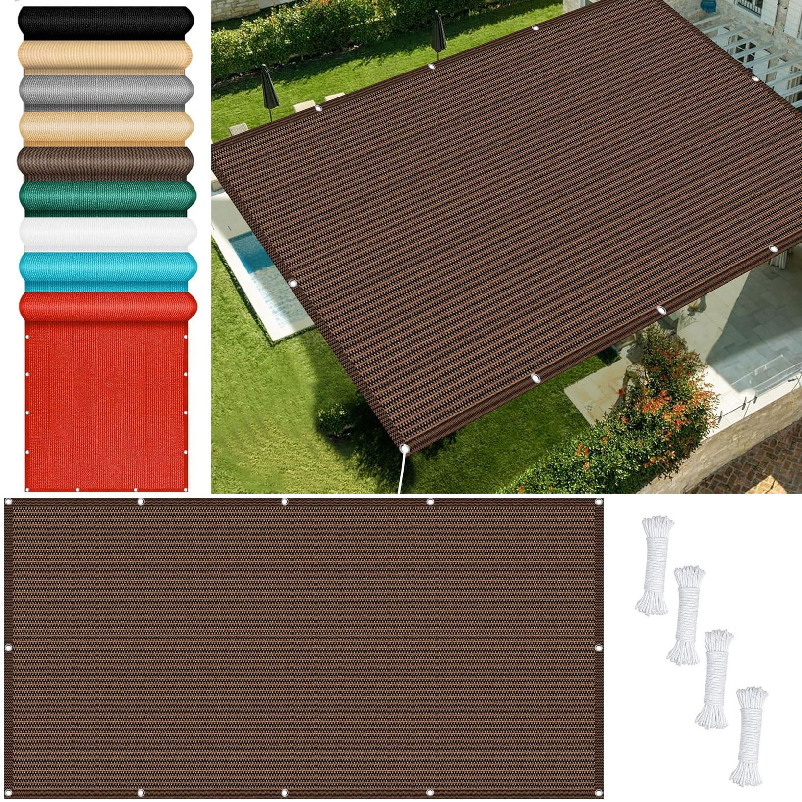 Voile d'ombrage marron pour niche de chien protection soleil