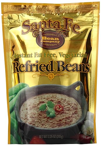 Santa Fe Bean Co., frijoles instantáneos sin grasa vegetarianos refritos, paquete de 7.25 onzas (paquete de 8).