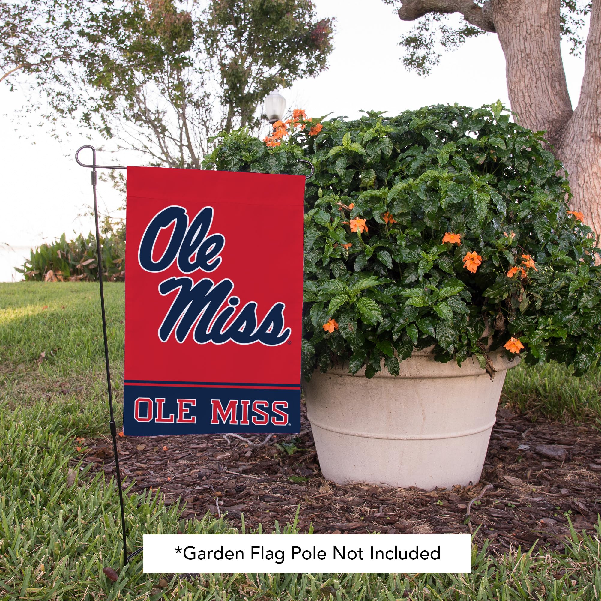 University Of Mississippi Gartenflagge – Rebels Ole Miss, Doppelseitig, 100% Polyester
