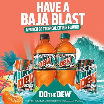 Mountain Dew, Baja Cabo Citrus12 Fl Oz Cans (Pack of 12)