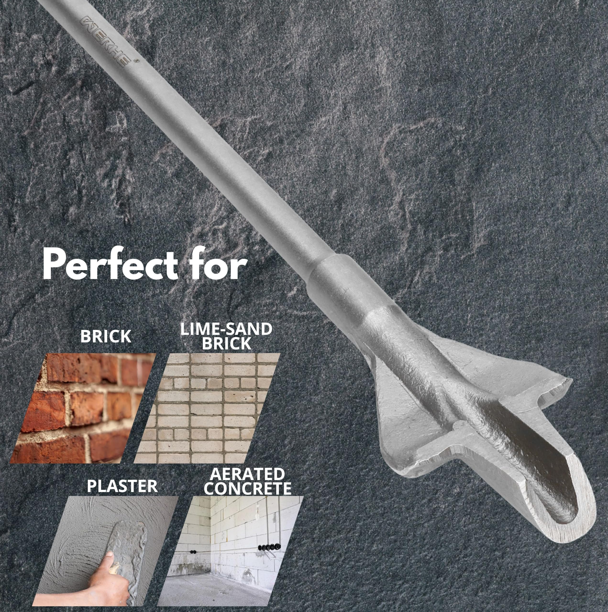 WERHE Wing Chisel SDS Plus 60 x 400 mm, Channel Chisel for Rotary Hammer - Image 3