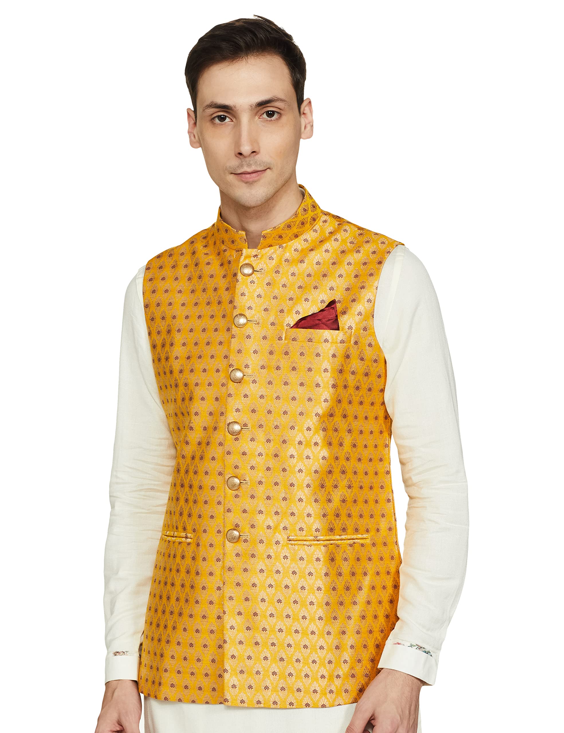 manyavar Men's Floral Nehru Jacket-picture-13