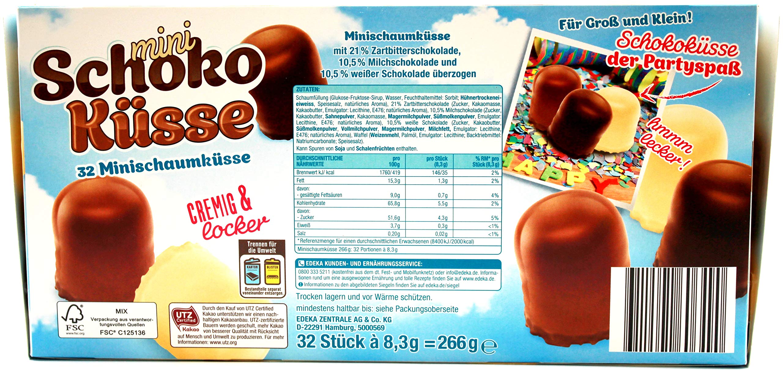 Gut & Günstig mini Schokoküsse, 6er Pack (6 x 266g)