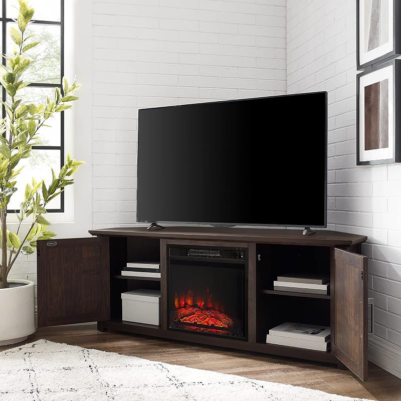 Crosley Furniture Camden Corner Fireplace TV Stand Fits 65"+ TVs image 6