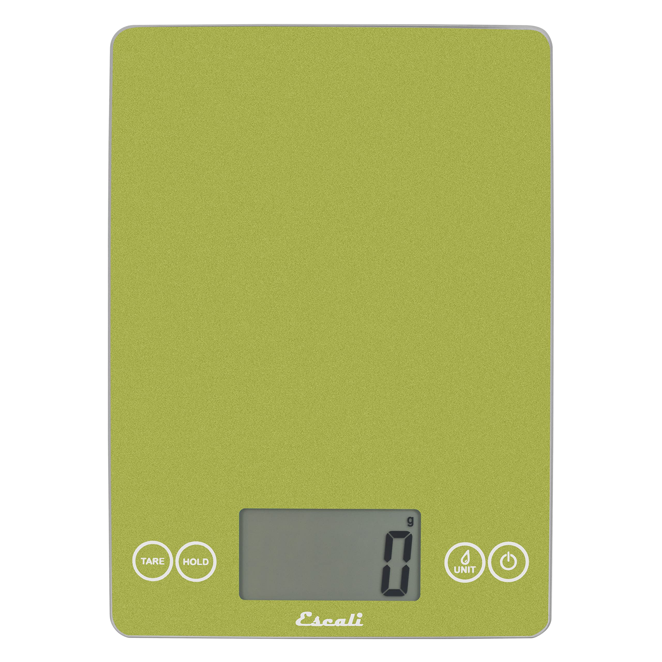 Escali 157SCG Báscula de Cocina Arti Glass, Báscula Digital con Pantalla LCD, Accesorio de Menaje de Cocina, Negocios y Ocio, 6.8 kg, Verde Suculento, 23 x 16.5 x 2 cm