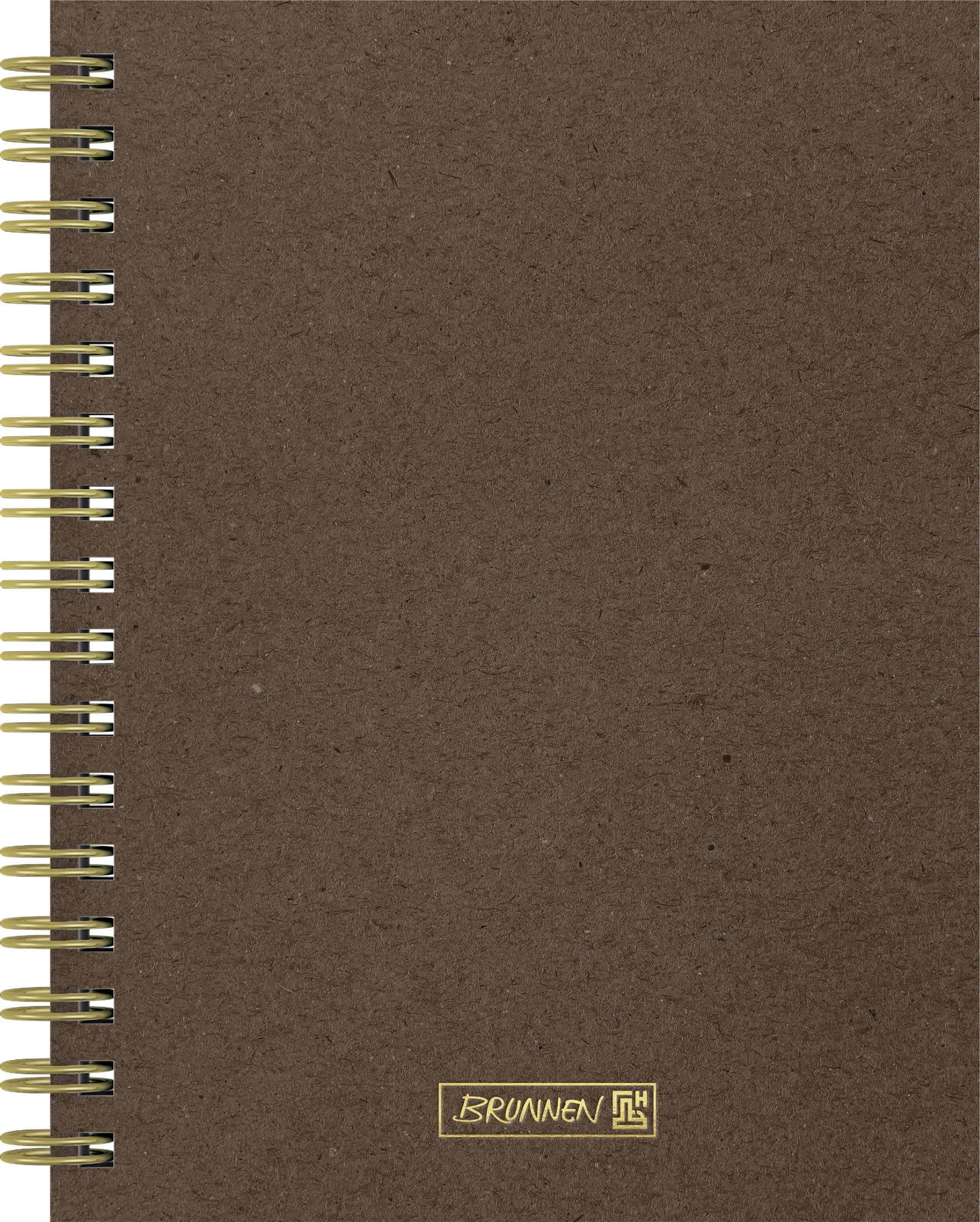 Brunnen Natural Wire Notebook A5 Dotted Notepad Note Pad, brown