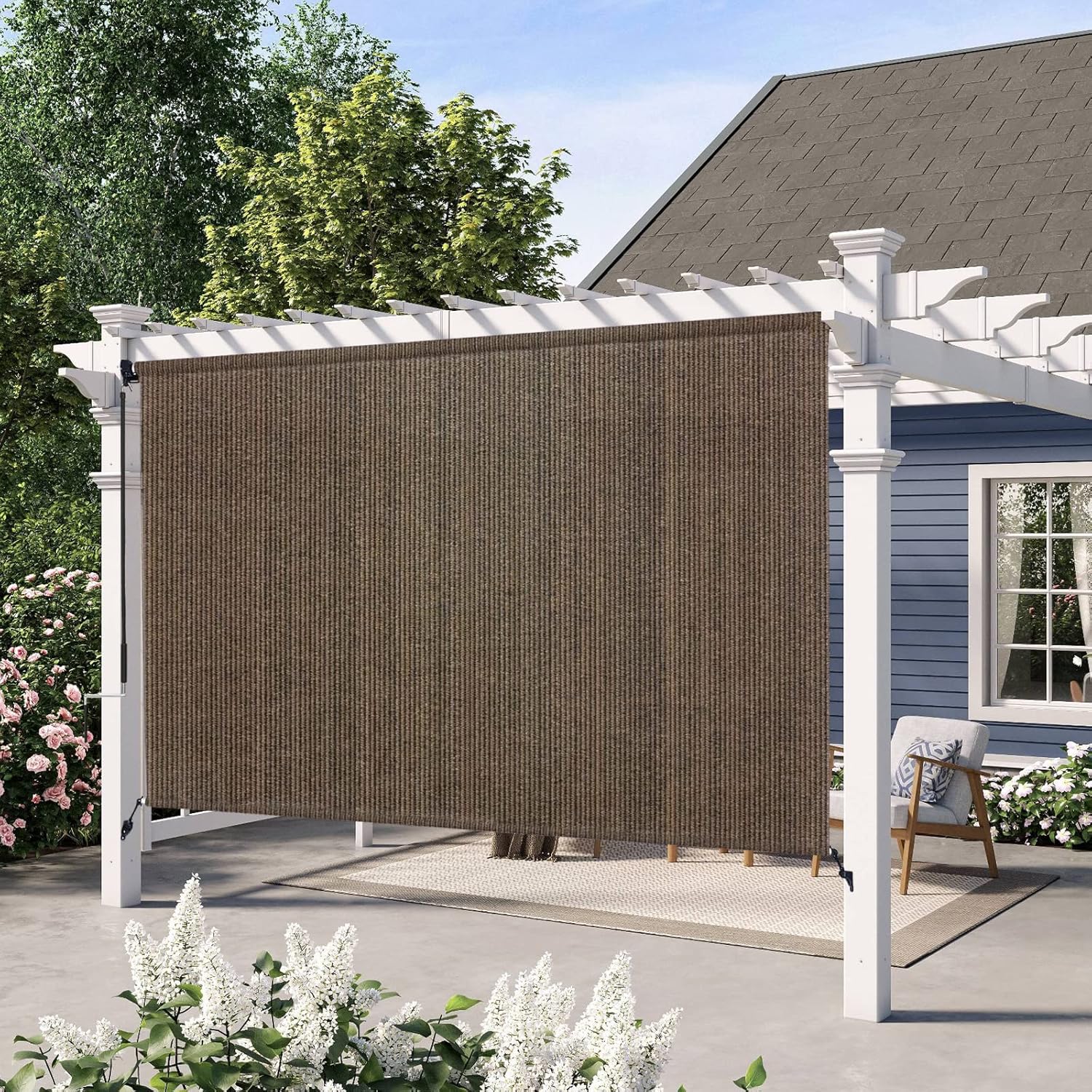 Artpuch Outdoor Roller Shade 6'(W) x8'(L) Fabric Blind