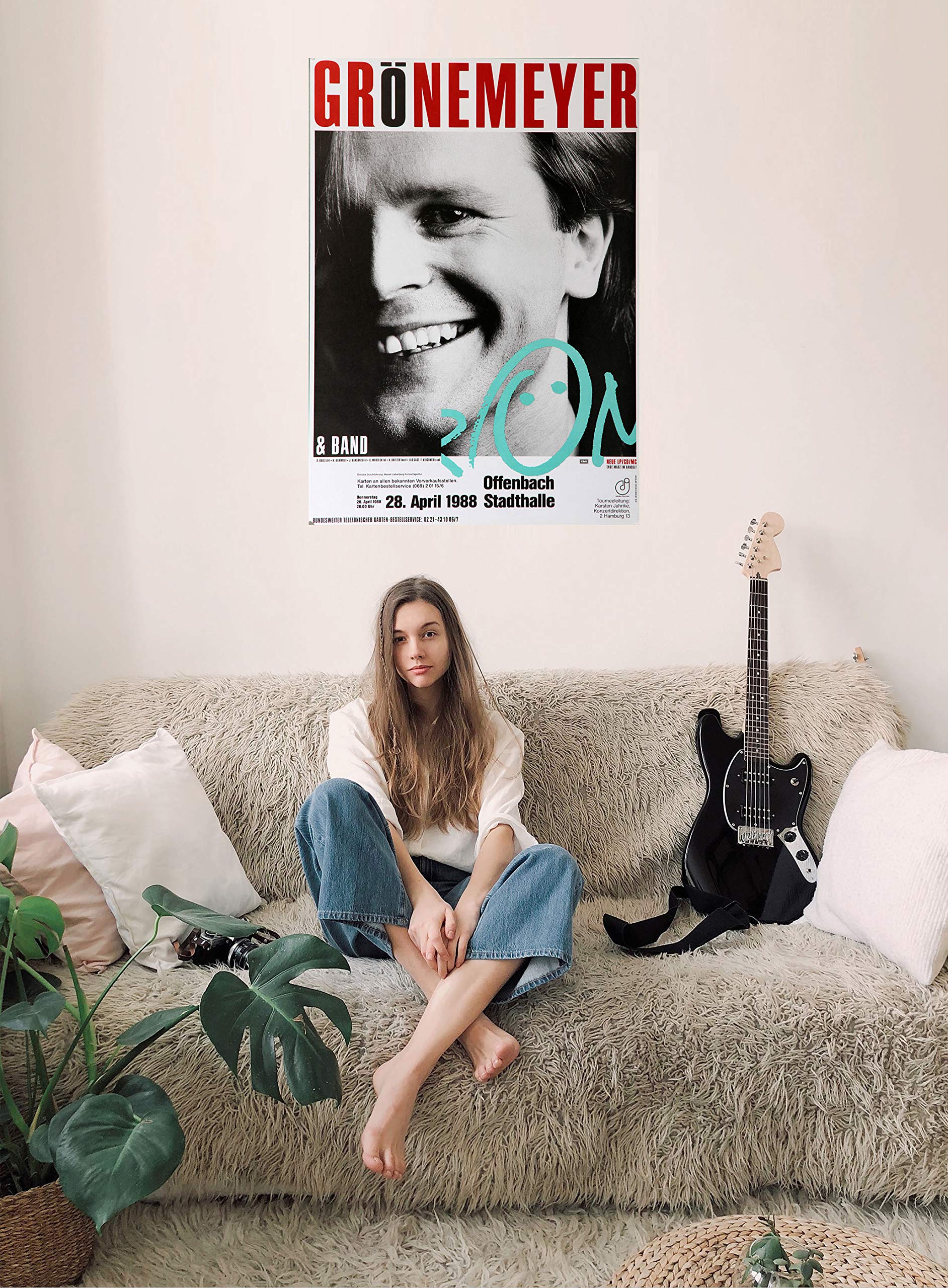 Premium Poster/Plakat | DIN A1 | Wanddeko | Live Konzert Veranstaltung » Grönemeyer & Band, Offenbach 1988 «