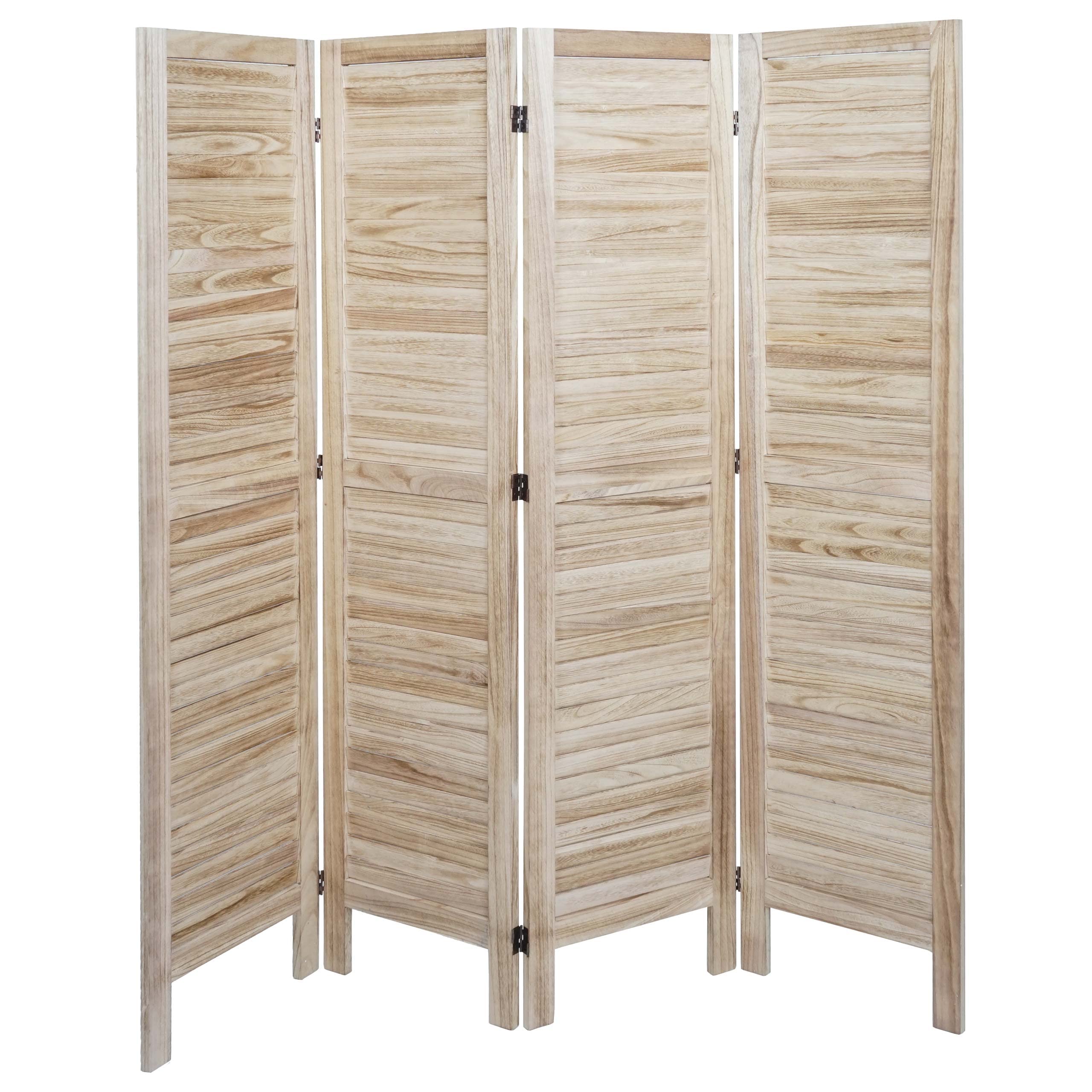 Mendler Parawan HWC-G30, ścianka działowa, ochrona przed wzrokiem, ścianka działowa, styl shabby 170 x 162 cm, jasnobrązowy