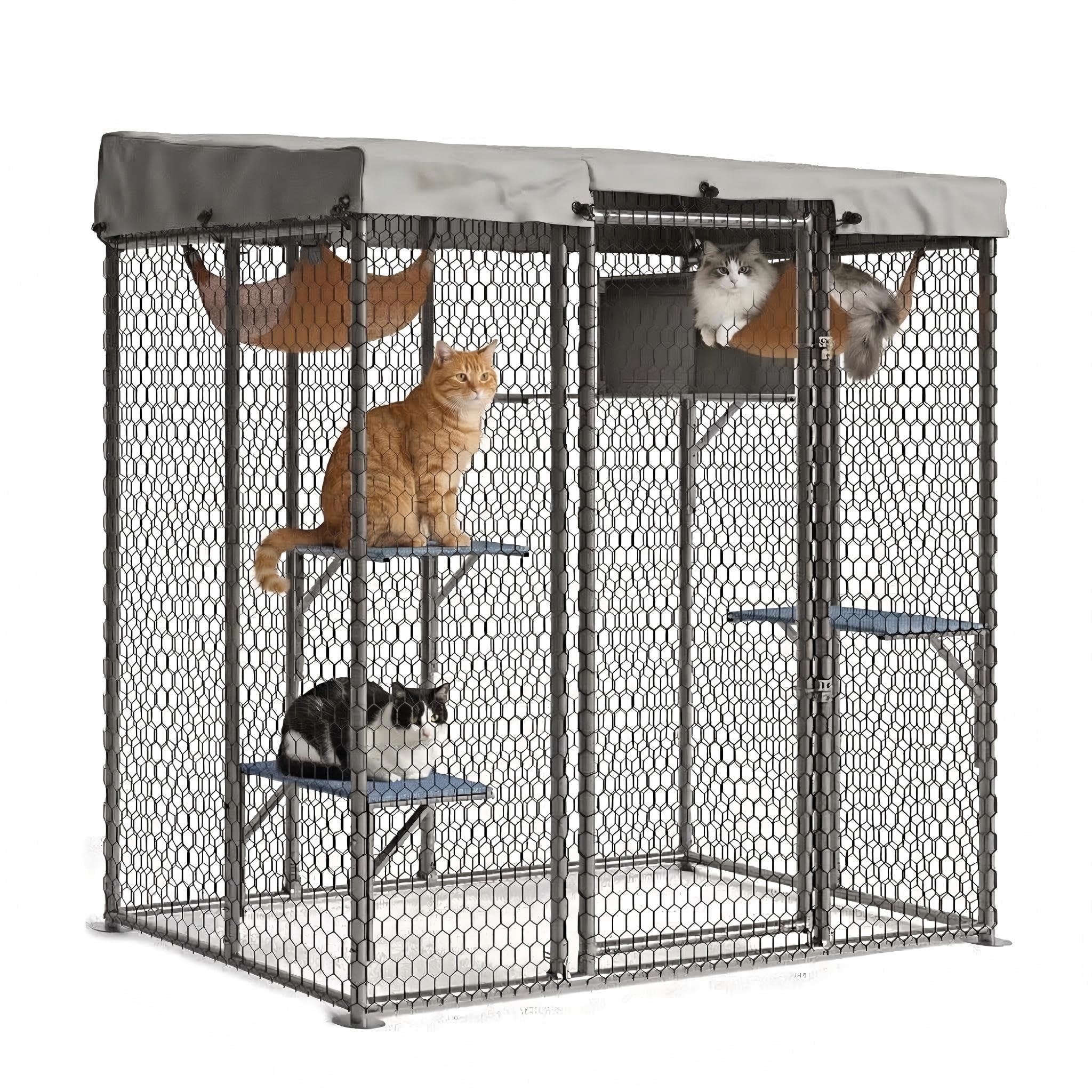 Photo 1 of ****missing the net****
GarveeLife Large Catio Outdoor Cat Enclosure 76''h Extra Large Walk-in Cat Patio for Multiple Cats, Outdoor Catio with Waterproof Cover, Hammock, Resting Box and 4 Platforms, Metal Chicken Run Coop