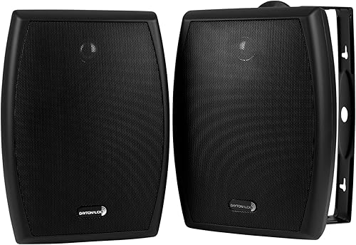 Dayton Audio IO655BT 6-12" 2 vías 70V par de altavoces para interiores y exteriores, color negro