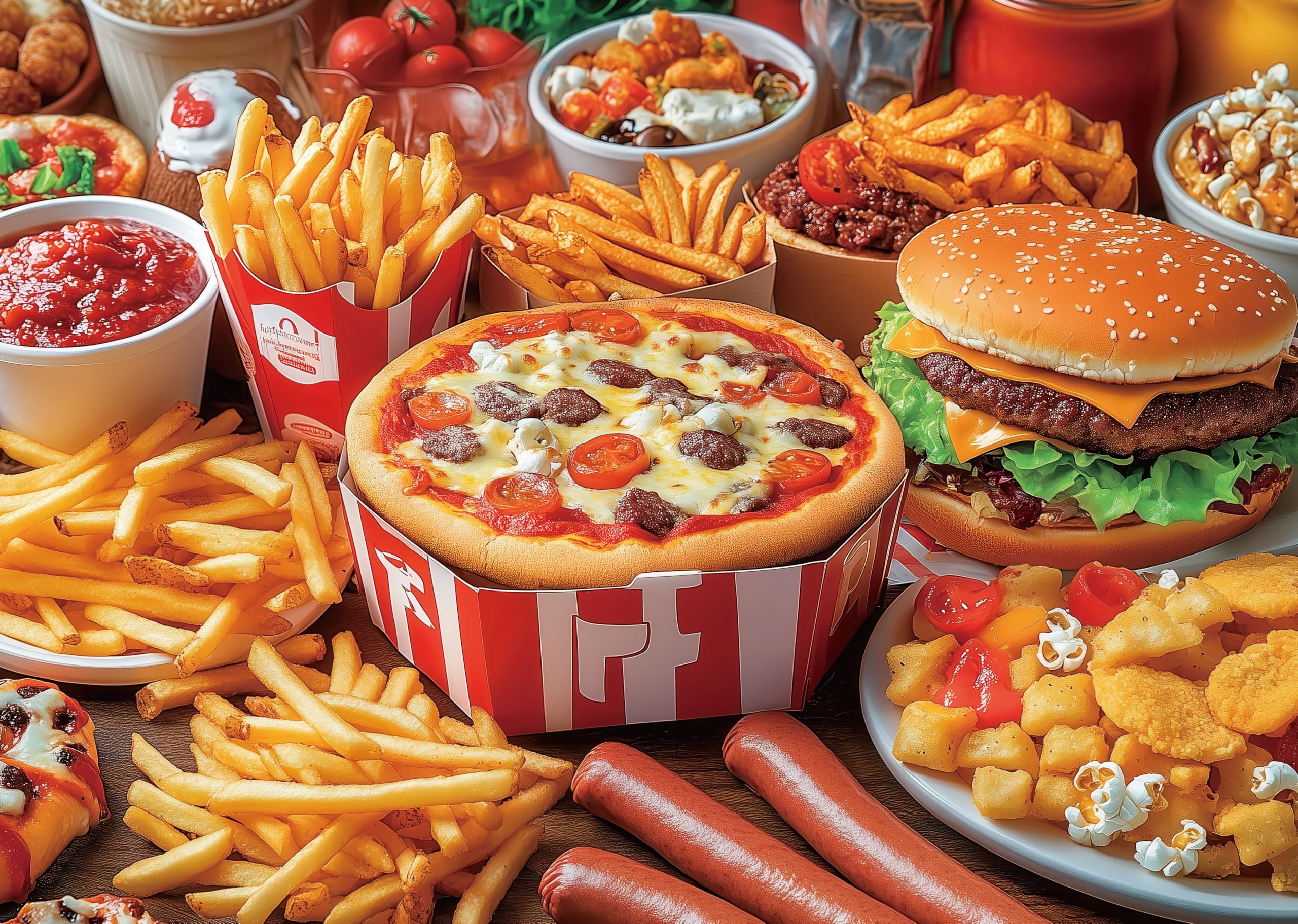 AveJoys Jigsaw Puzzles for Adults 1000 Piece Pizza Combo 27.56 x 19.69 Inch Jigsaw Puzzle for Adults Educational Game 1000 Pieces Puzzles for Adult