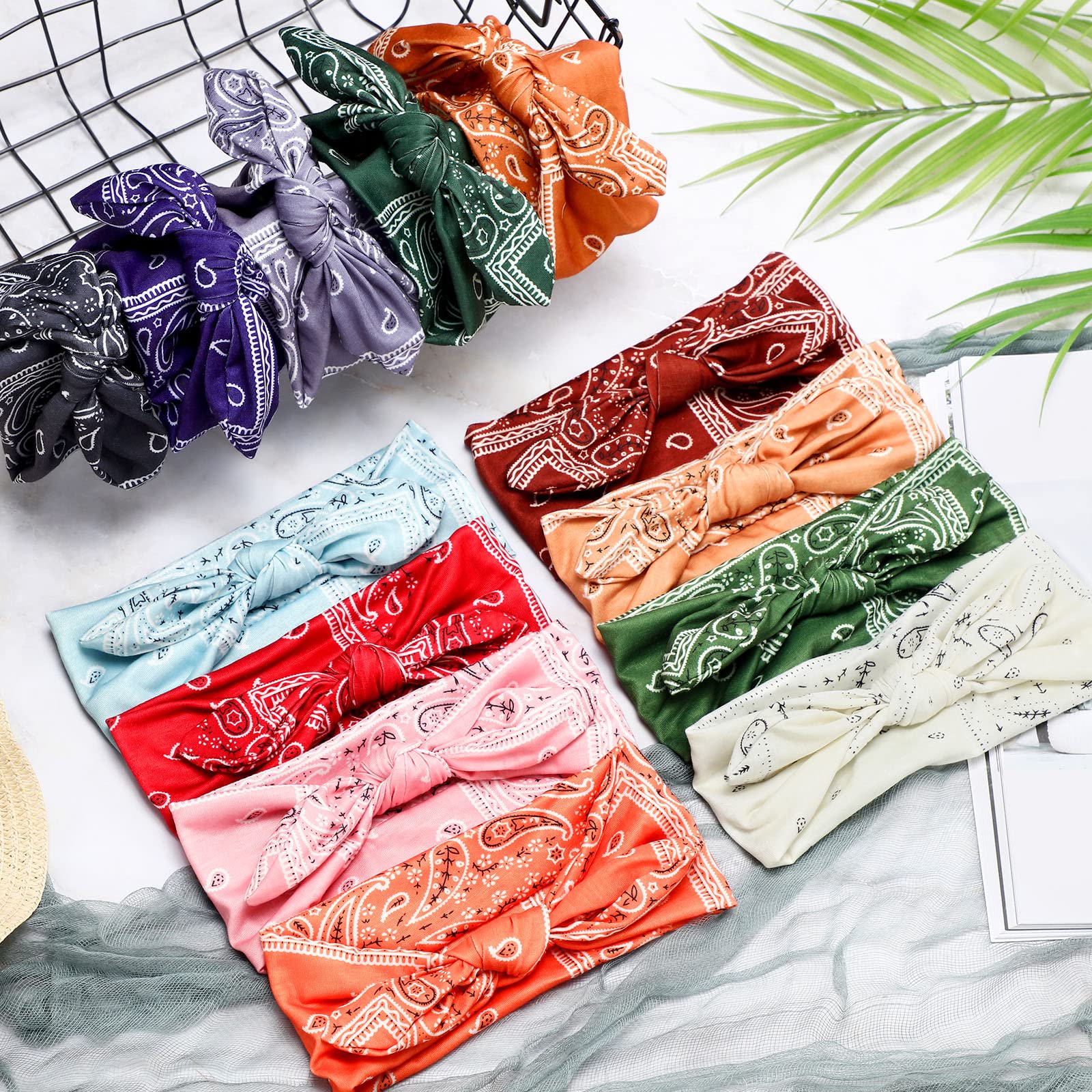 13 Pieces Polyester Headbands for Women Colorful Boho Hair Accessories Amazon.com : SAWINDA Boho Headbands for Women Colorful  main image 2