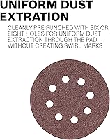 Vista 6 de Bosch SR5R240 - Discos de lija de gancho y bucle de 5 pulgadas de grano 240 de 5 pulgadas y 8 orificios