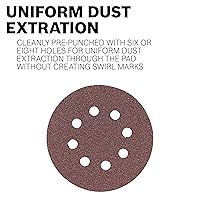 Vista 7 de Bosch SR5R120 - Discos de lija de gancho y bucle de 5 pulgadas de grano 120 de 5 pulgadas y 8 orificios
