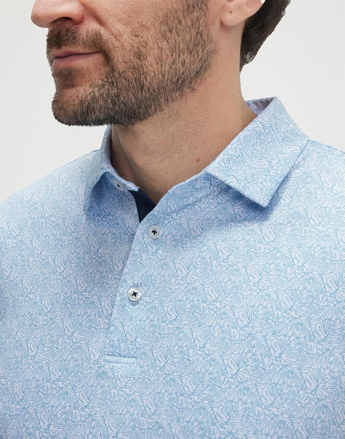 M MAELREG Mens Golf Shirt Print Performance Moisture Wicking Dry Fit Short Sleeve Casual Sport Collared Polo Shirts for Men