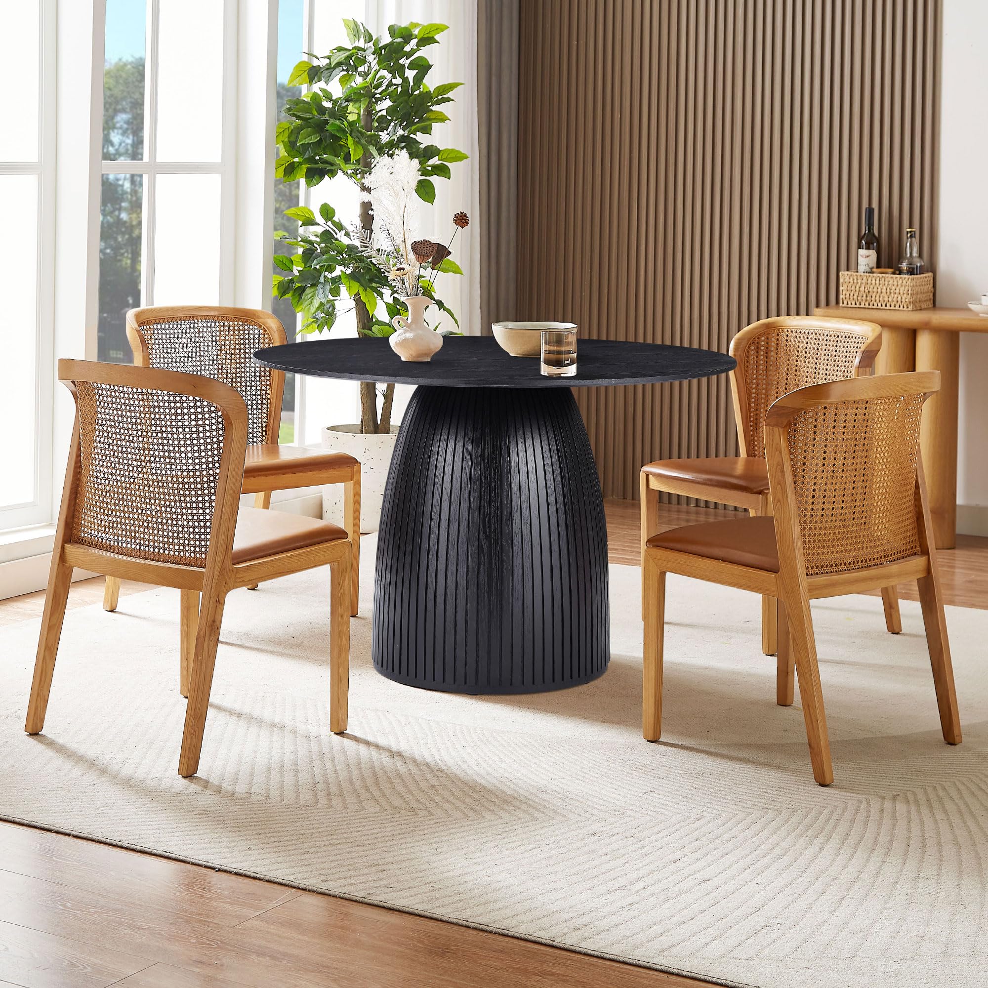 Amazon.com - LyuHome 47.24'' Black Round Dining Table