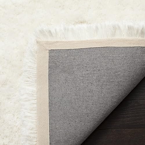Miniatura 5 de SAFAVIEH Luxe Shag Collection - Alfombra de área, 8 x 10 pies, marfil, glamour hecho a mano, 3.2 pulgadas de grosor, ideal para zonas de alto