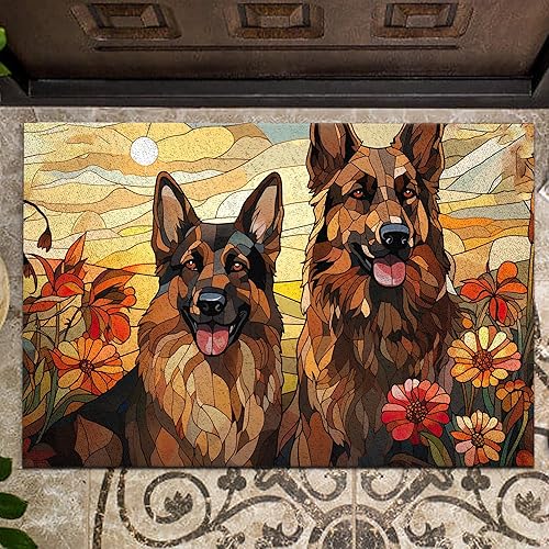 Miniatura 6 de V VIBEPY Tapete impreso de pastor alemán, tapete de pastor alemán de Navidad, 24 x 16 pulgadas, 30 x 18 pulgadas, regalo para amante del pastor