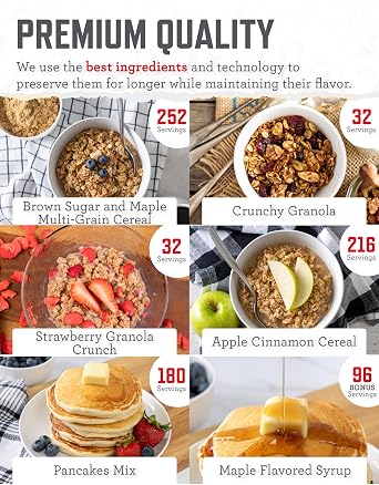 ReadyWise Emergency Food Supply - 1440 Servings Breakfast & Entree Buckets, Protein Meals & Freeze Dried Bulk Food, Survival Kit for Backpacking & Camping Essentials, up to 25 Year Shelf Life