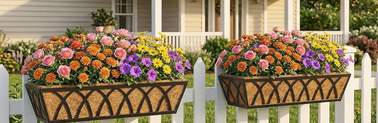 ❀conana❀　BORDERS at BALCONY✨ 新タグ付きフリル Amazon.com: LAWYAMAI 24 Inch Railing Planter Box with Coco Liner
