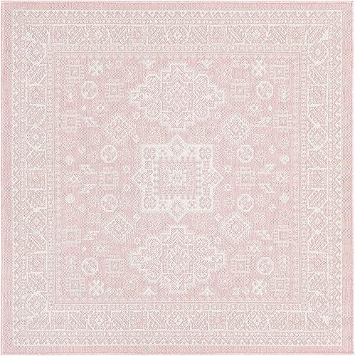 Miniatura 357 de Rugs.com Outdoor Aztec Collection Alfombra – 4 x 6 pies alfombra de tejido plano gris carbón perfecta para salas de estar, grandes comedores, planos