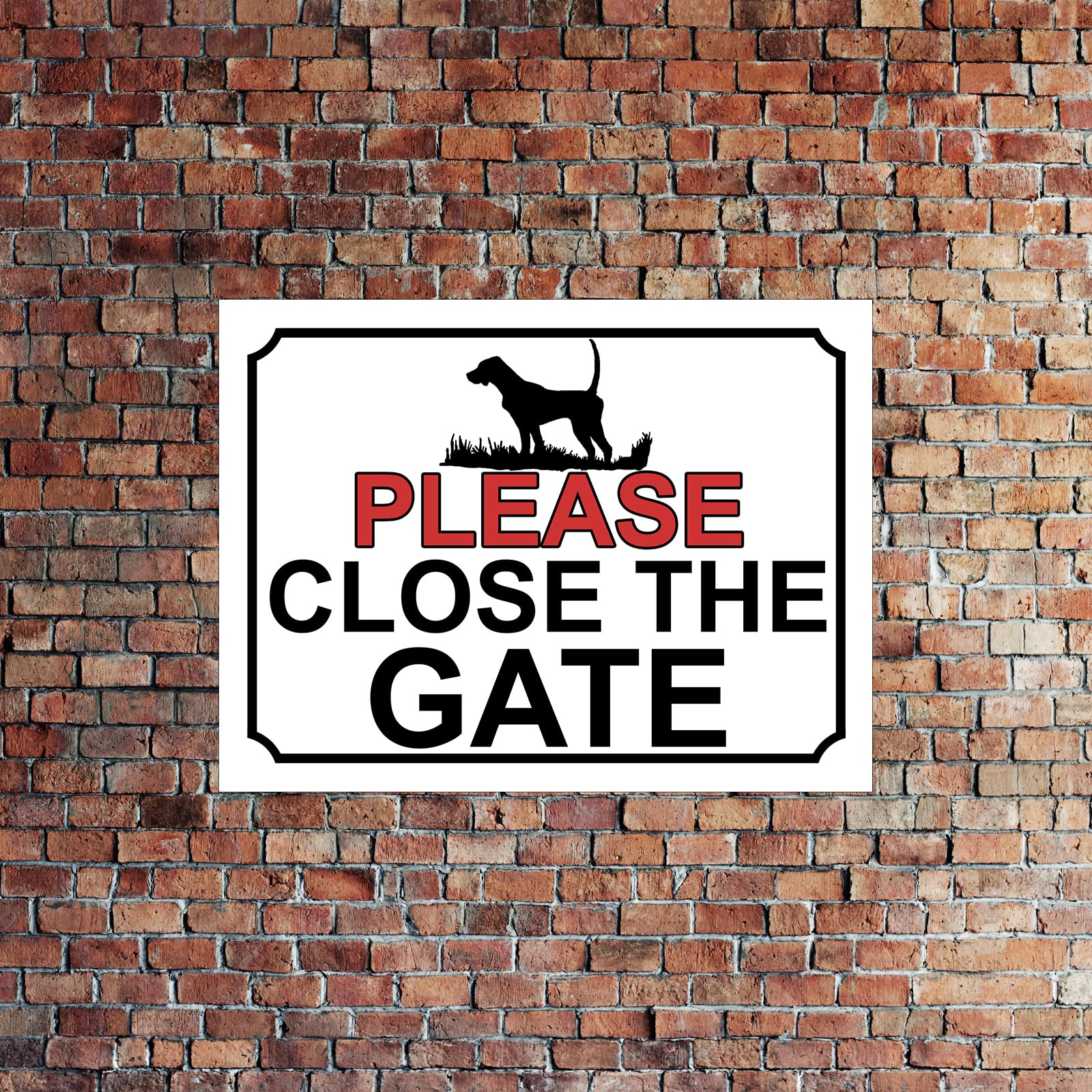 PLEASE CLOSE THE GATE METAL SIGN DOG THEME 150MM X 115MM (98H1S) - Image 4